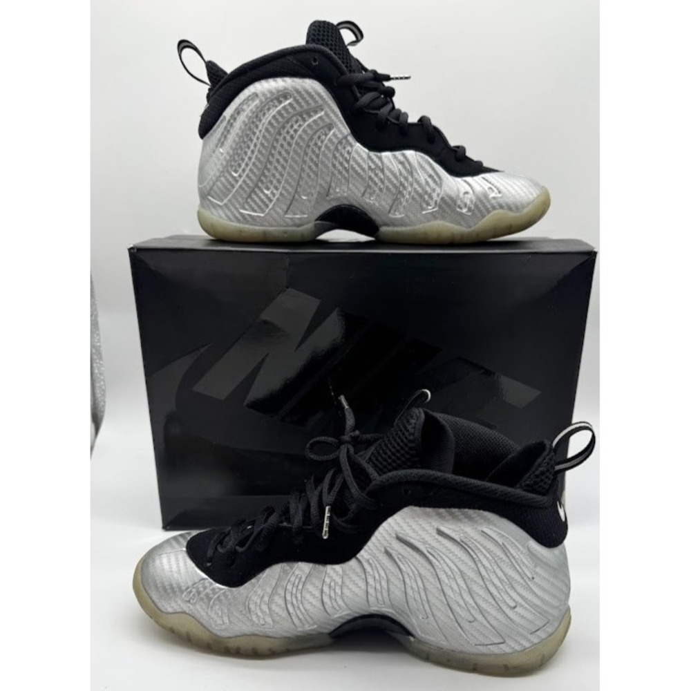 Nike Little Posite Pro GS Metallic Silver Black‎ 644792-007 Youth US 7Y EU40